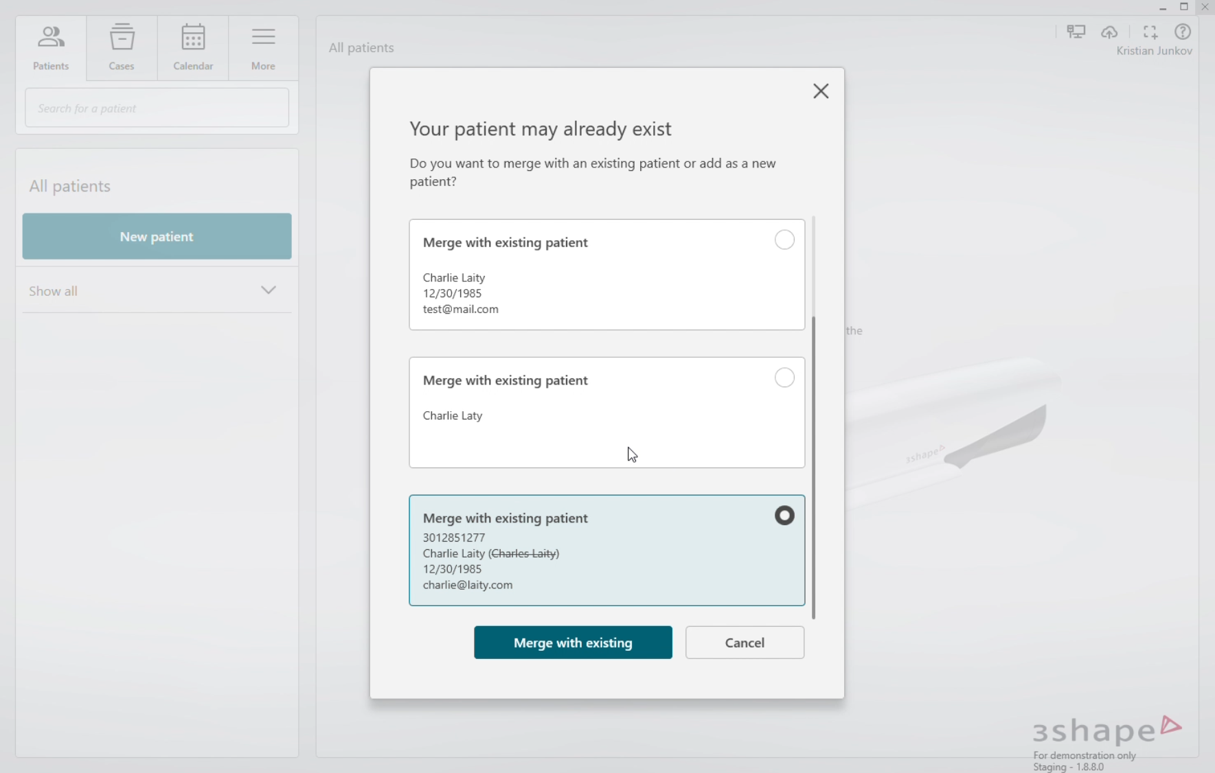 merge patient